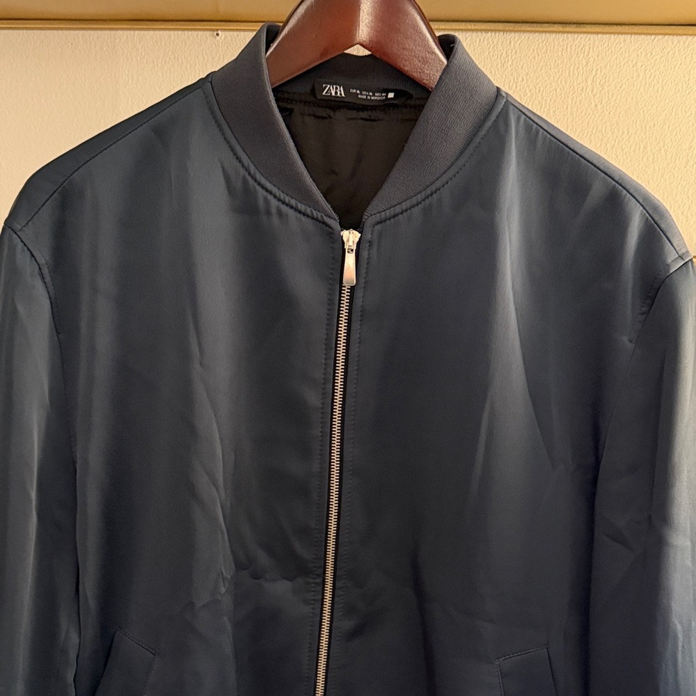 🌿NWOT🌿 SATIN BOMBER JACKET 🌿 ZARA 🌿 XL 🌿 GREEN